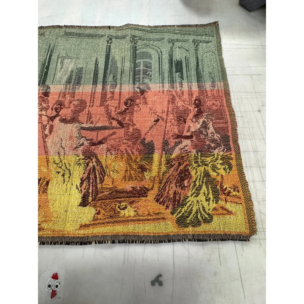 Vintage Belgian Woven Tapestry 18th Century Ballroom Scene‎ Wall Hanging 38x19